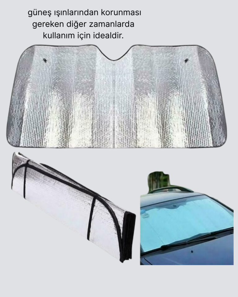 Otomobil Güneşliği – Katlanabilir Tasarım ve Süngerli Isı Yalıtımı - Lisinya