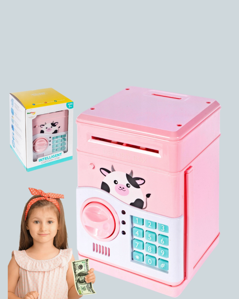 Çocuklar İçin Pembe ATM Görünümlü Elektronik Kumbara - Lisinya