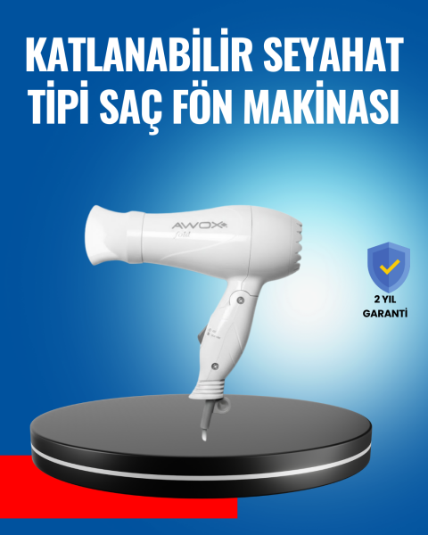 Çift Isı ve Hız Ayarlı Katlanabilir Saç Kurutma Makinesi