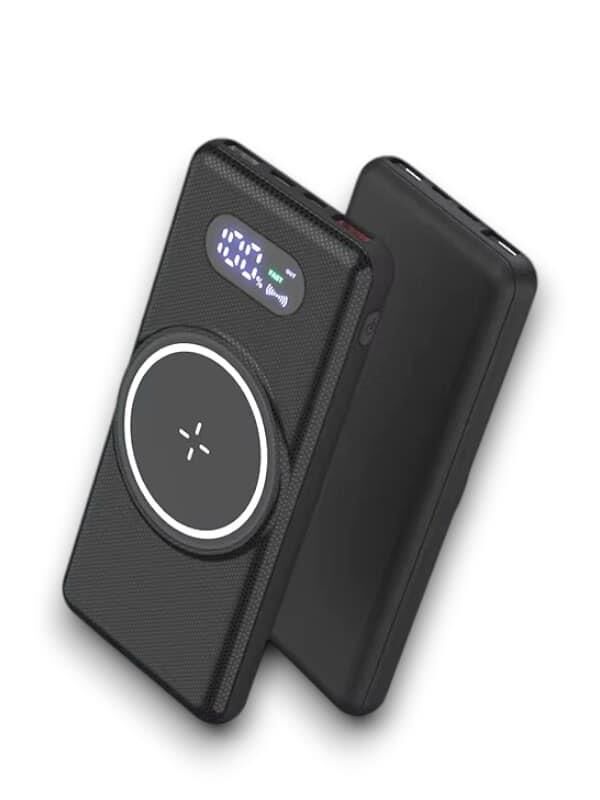 YamanHobi 10000 mAh Powerbank Kablosuz Şarjlı Dahili Kablolu Siyah
