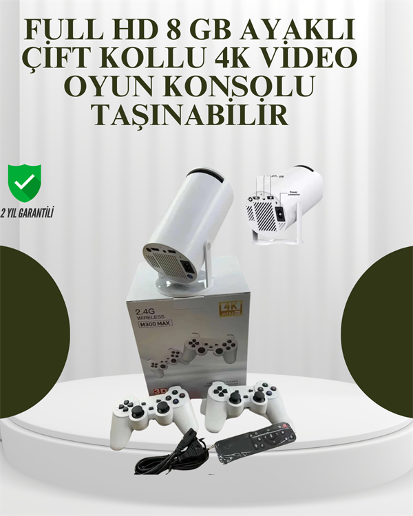 Portatif 4K Projeksiyon – 4.000 Uygulama, Kablosuz Yansıtma ve Bluetooth 5.0 - Lisinya