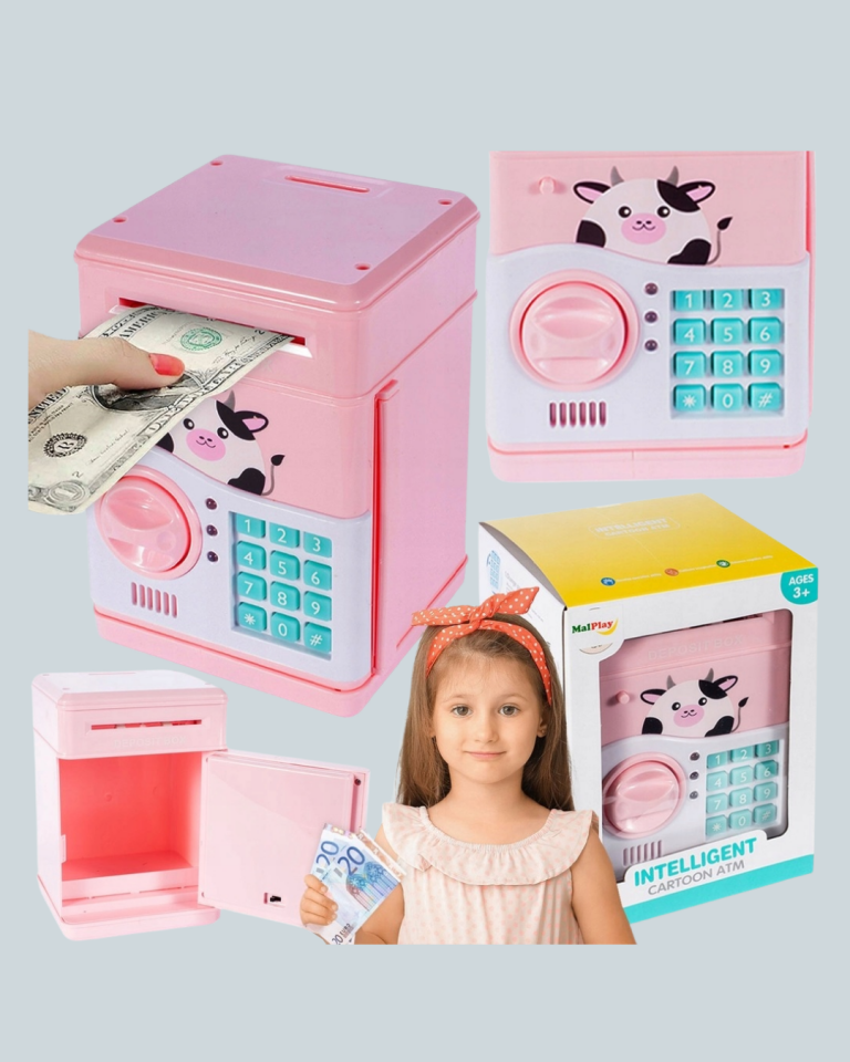 Pembe ATM Kasa Görünümlü Elektronik Şifreli Çocuk Kumbarası - Lisinya