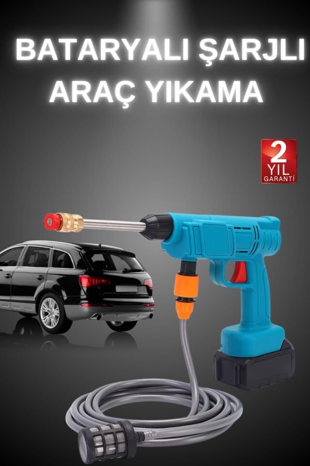YamanHobi Akülü Basınçlı Yıkama Makinesi Çift Nozullu Köpük Hazneli