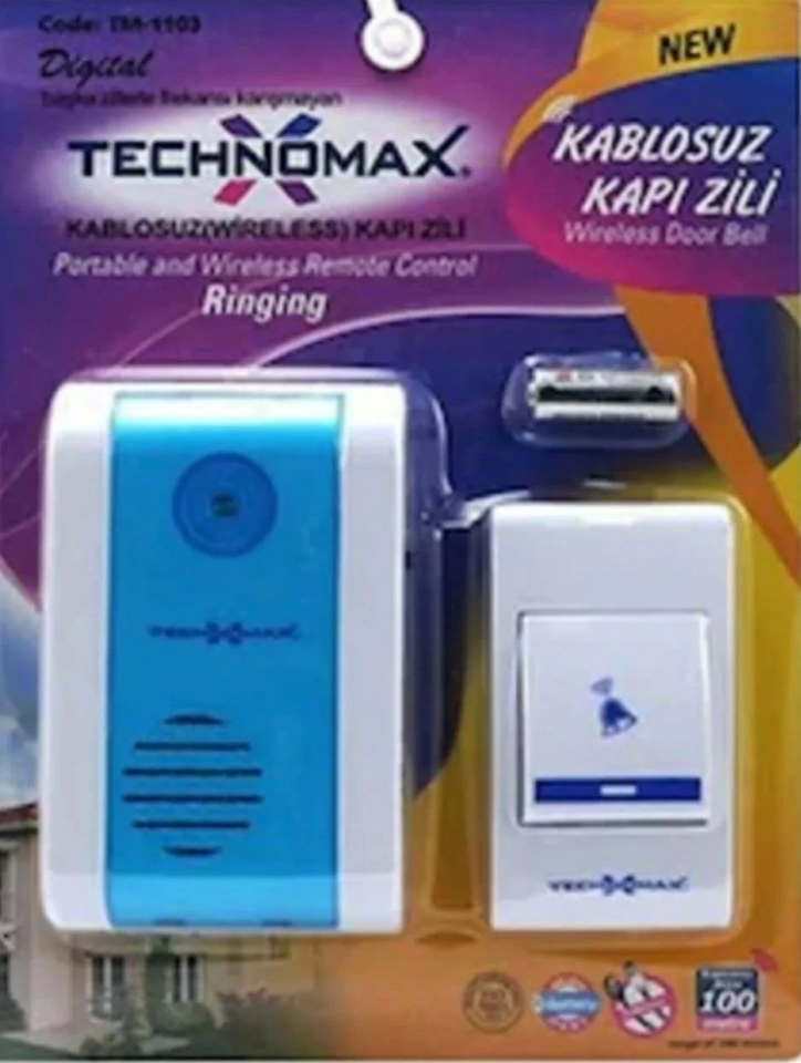 Kablosuz 100 Mt Mesafeli Kapı Zili ( Lisinya )