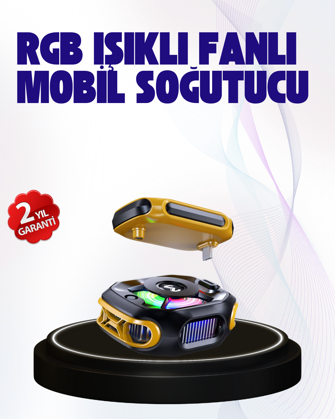 2000mAh Bataryalı Kablosuz Taşınabilir Cihaz Soğutucu - Lisinya
