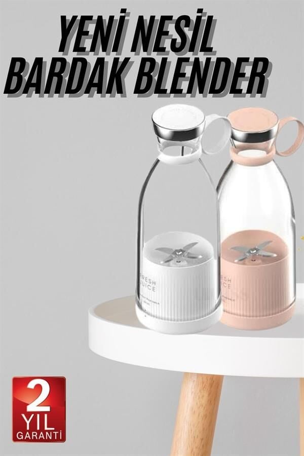 Taşınabilir Kablosuz Şarjlı Kişisel Smoothie El Blender Mini Meyve Sıkacağı - Lisinya