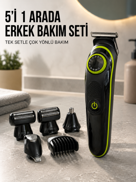Erkek Kişisel Bakım Seti Çok Amaçlı Sakal Vücut Burun Kulak Tıraş Makinesi - Lisinya