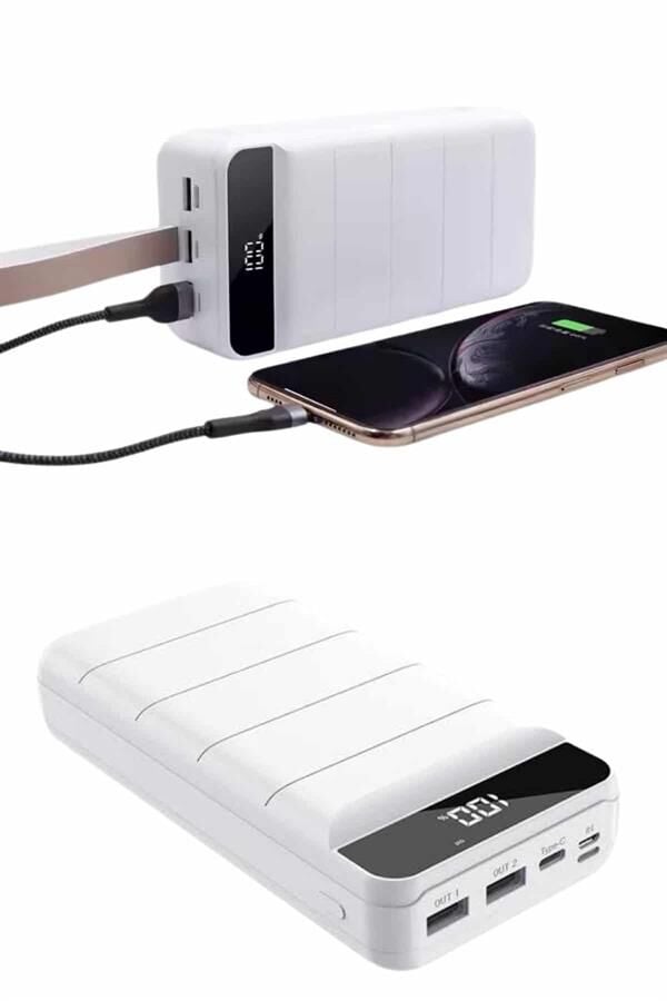Powerbank 50.000 Mah Dijital Göstergeli Taşınabilir 4 Portlu Hızlı Powerbank - Lisinya