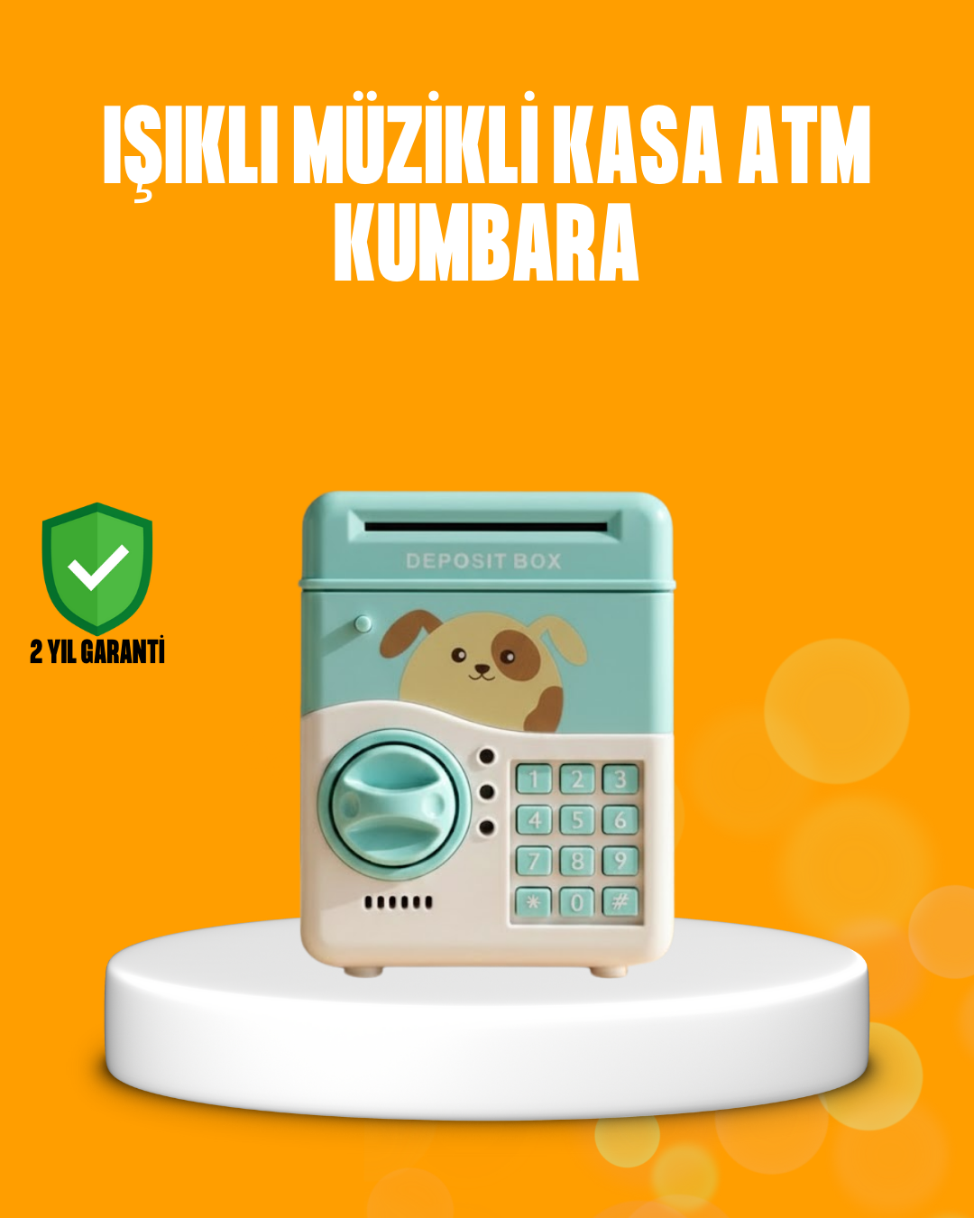 Su Yeşili ATM Kasa Görünümlü Elektronik Şifreli Çocuk Kumbarası - Lisinya