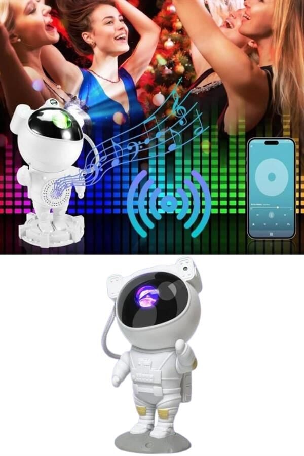 Projeksiyon Astronot Lamba Speaker Sevimli Astronot Bluetooth Hoparlör - Lisinya
