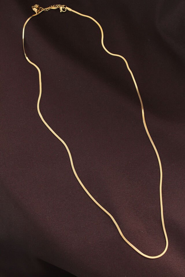 Çelik Gold Renk 60 cm İnce İtalyan Zincir Kolye - Lisinya