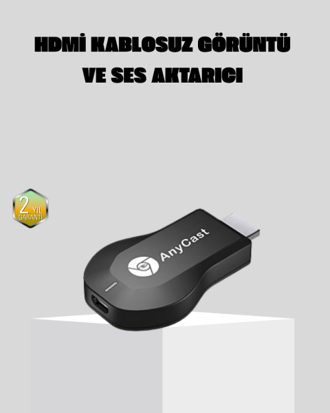 Kablosuz HDMI Görüntü ve Ses Aktarıcı – Anycast M9 Plus Tak-Çalıştır TV Adaptörü