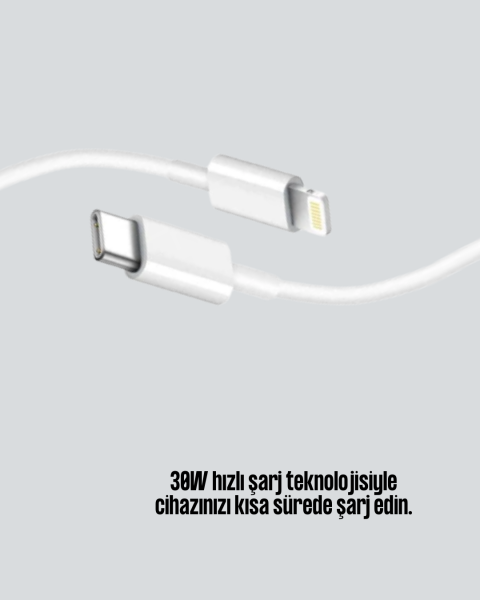 Aşırı Şarj ve Pil Koruması ile Akıllı Çipli Lightning Kablo 1.2m - Lisinya