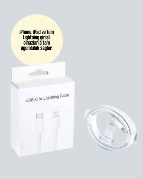 Aşırı Şarj ve Pil Koruması ile Akıllı Çipli Lightning Kablo 1.2m - Lisinya