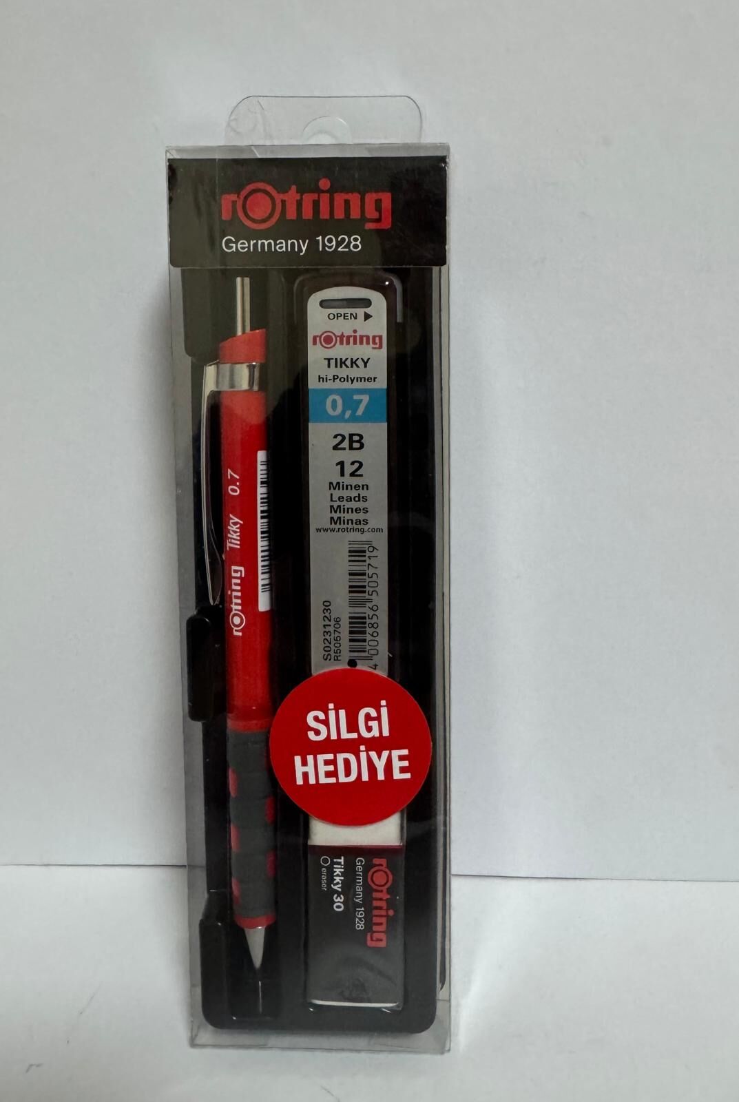 Versatil Kırmızı Kalem 0.7+Min+Silgi Hediye