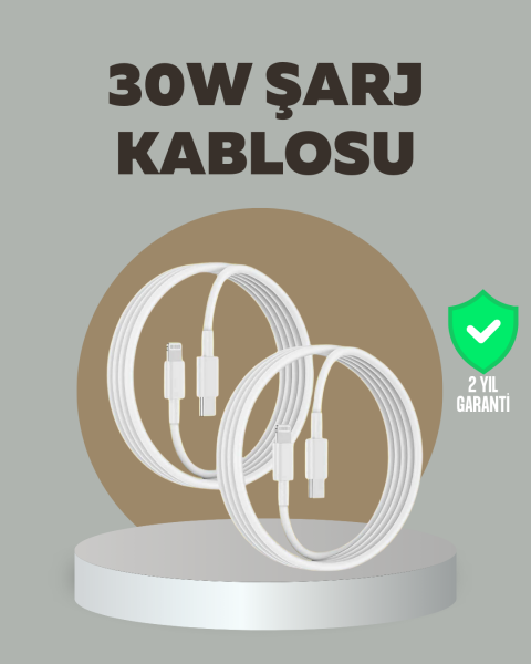 iPhone iPad Airpods Uyumlu 30W Type-C to Lightning Kablo - Lisinya