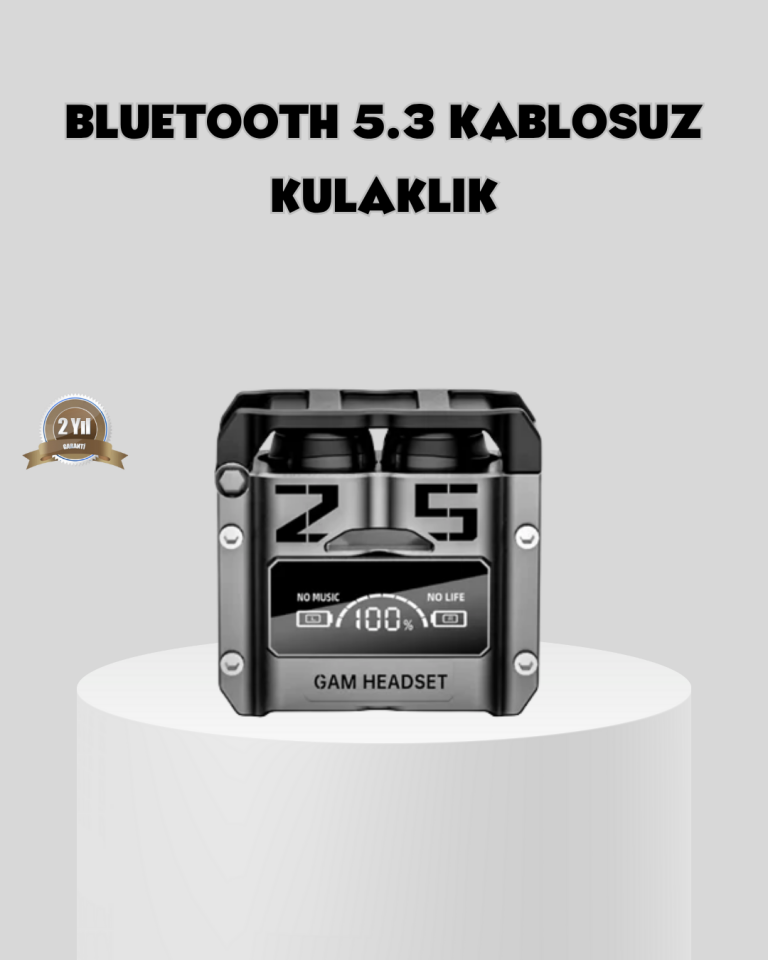 YamanHobi Bluetooth 5.3 Kulaklık ANC Powerbank Özellikli LED Ekranlı