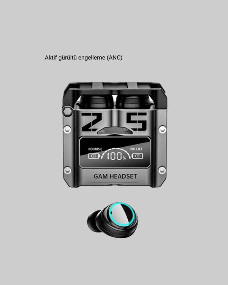 YamanHobi Bluetooth 5.3 Kulaklık ANC Powerbank Özellikli LED Ekranlı