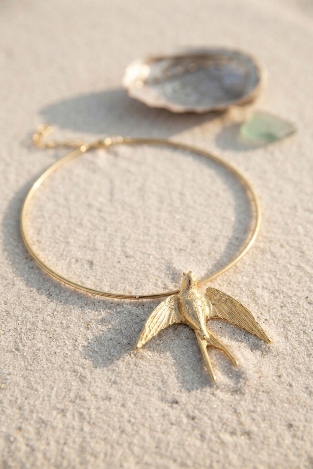 Kırlangıç Model Gold Renk Choker Kadın Kolye - Lisinya