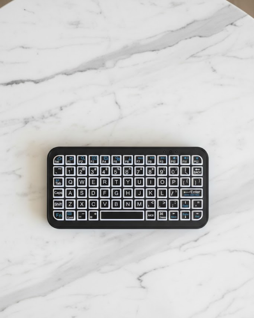 Siyah Kablosuz Mini RGB Işıklı Klavye Bluetooth 5.2 İnce Tasarım - Lisinya