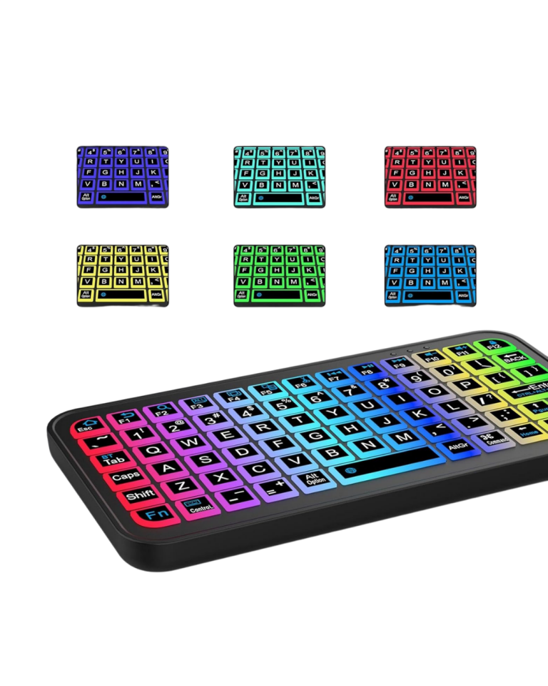 Siyah Kablosuz Mini RGB Işıklı Klavye Bluetooth 5.2 İnce Tasarım - Lisinya