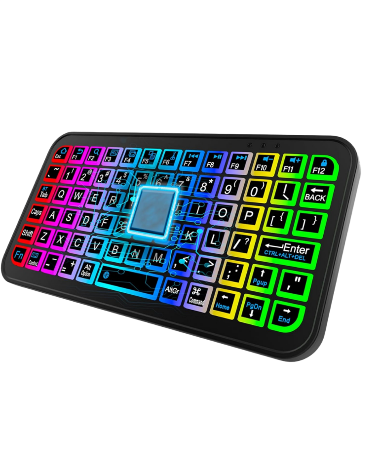 Siyah Kablosuz Mini RGB Işıklı Klavye Bluetooth 5.2 İnce Tasarım - Lisinya