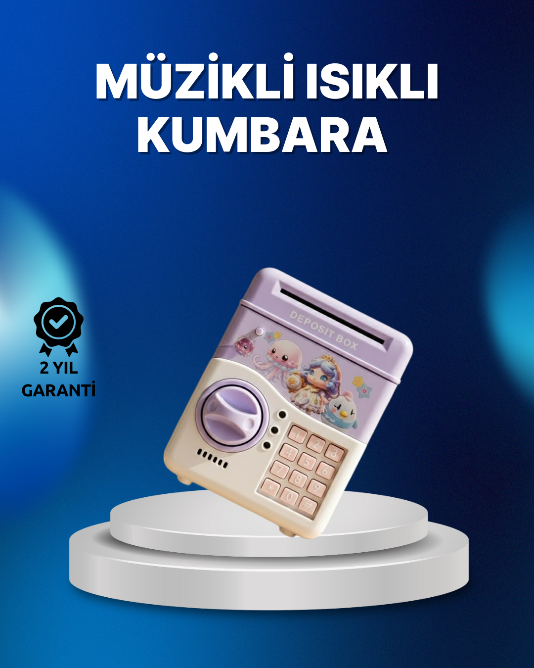 Mor Otomatik Para Girişli Elektronik Şifreli Kumbara - Lisinya