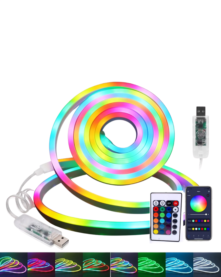 Dekoratif RGB LED Şerit Neon Işık 3 Metre Su Geçirmez Uzaktan Kumandalı Ortam Aydınlatması - Lisinya