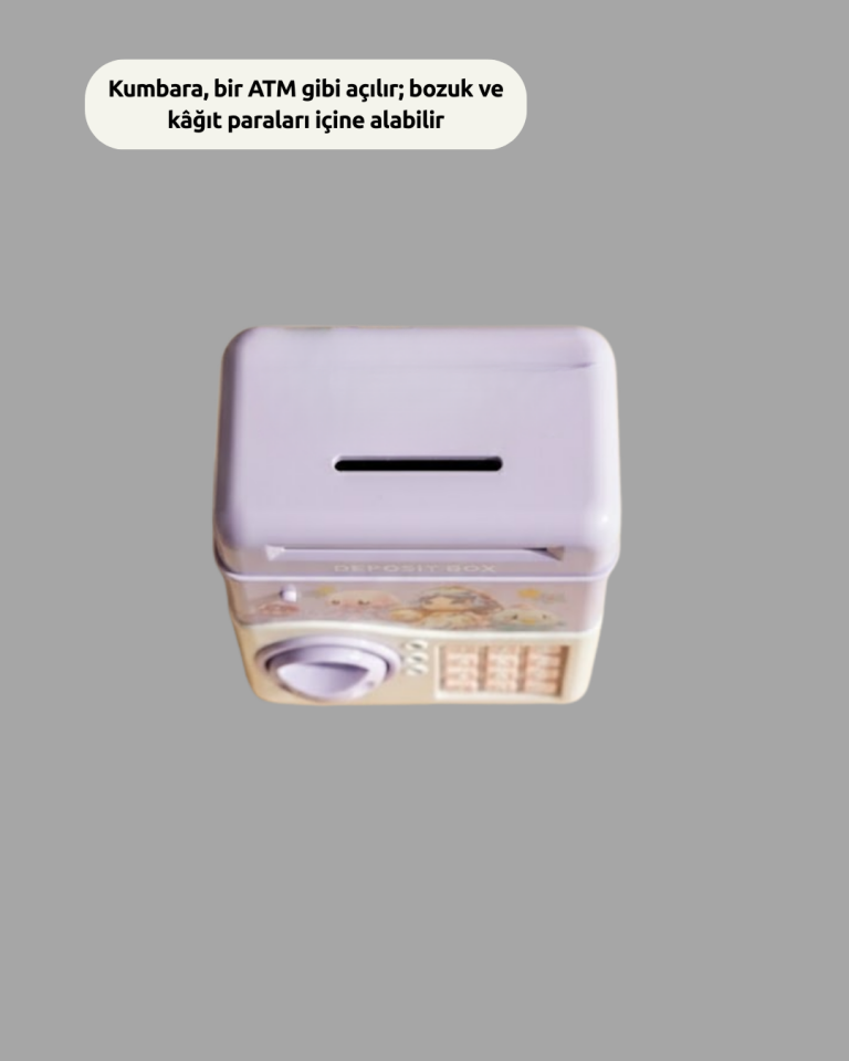 Çocuklar İçin Elektronik Şifreli Para Biriktirme Kumbarası Mor - Lisinya