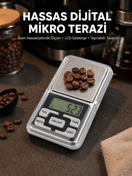 300 Gr Hassas Cep Terazisi Mavi Işıklı LCD Ekranlı - Lisinya