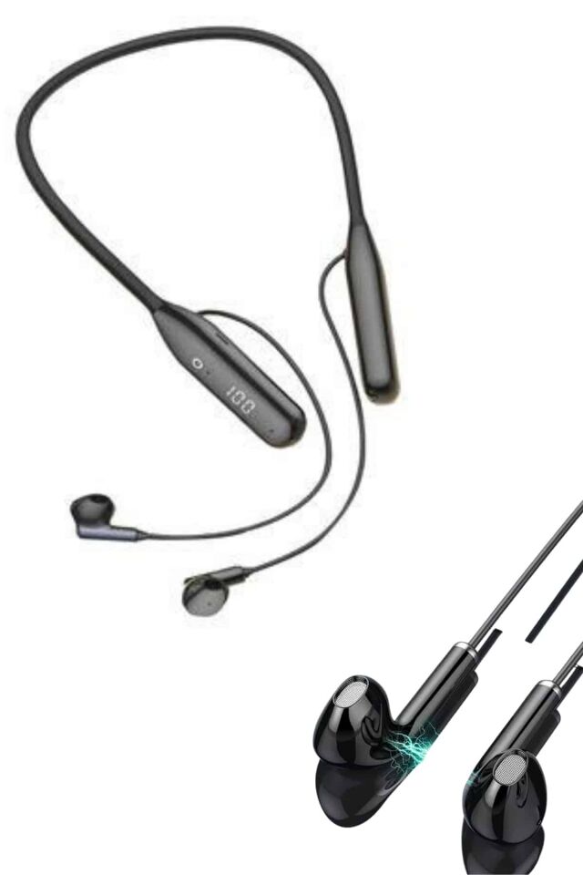 Boyun Bantlı Kablolu Yüksek Ses Kaliteli Bluetooth Kulaklık Uzun Pil Ömrü 100 saat sarj - Lisinya