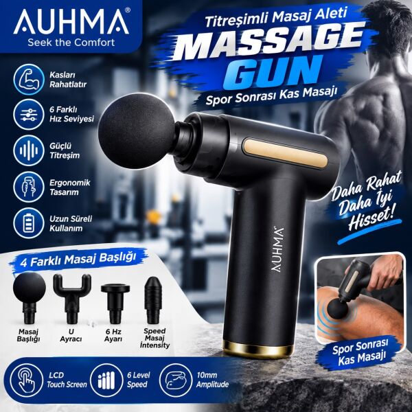 Auhma Massage Gun 6 Kademeli Titreşimli Masaj Aleti - Lisinya
