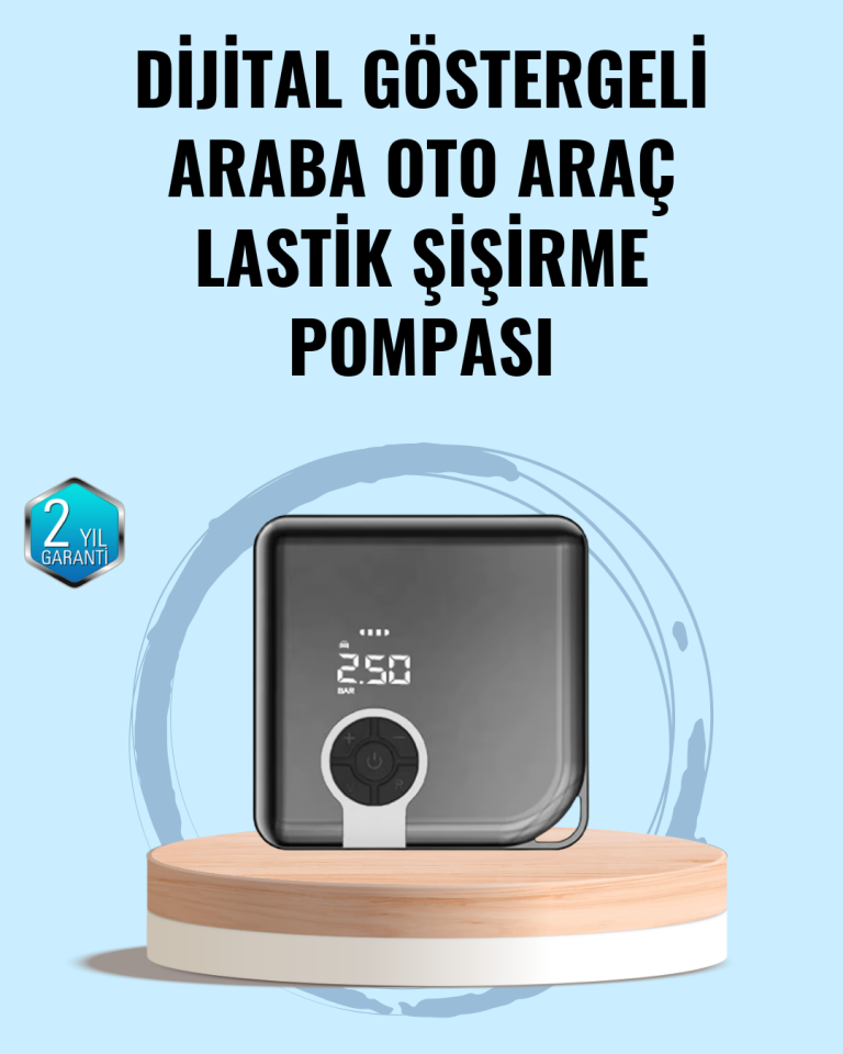 Type-C Şarj Girişli Taşınabilir Elektrikli Hava Pompası - Lisinya