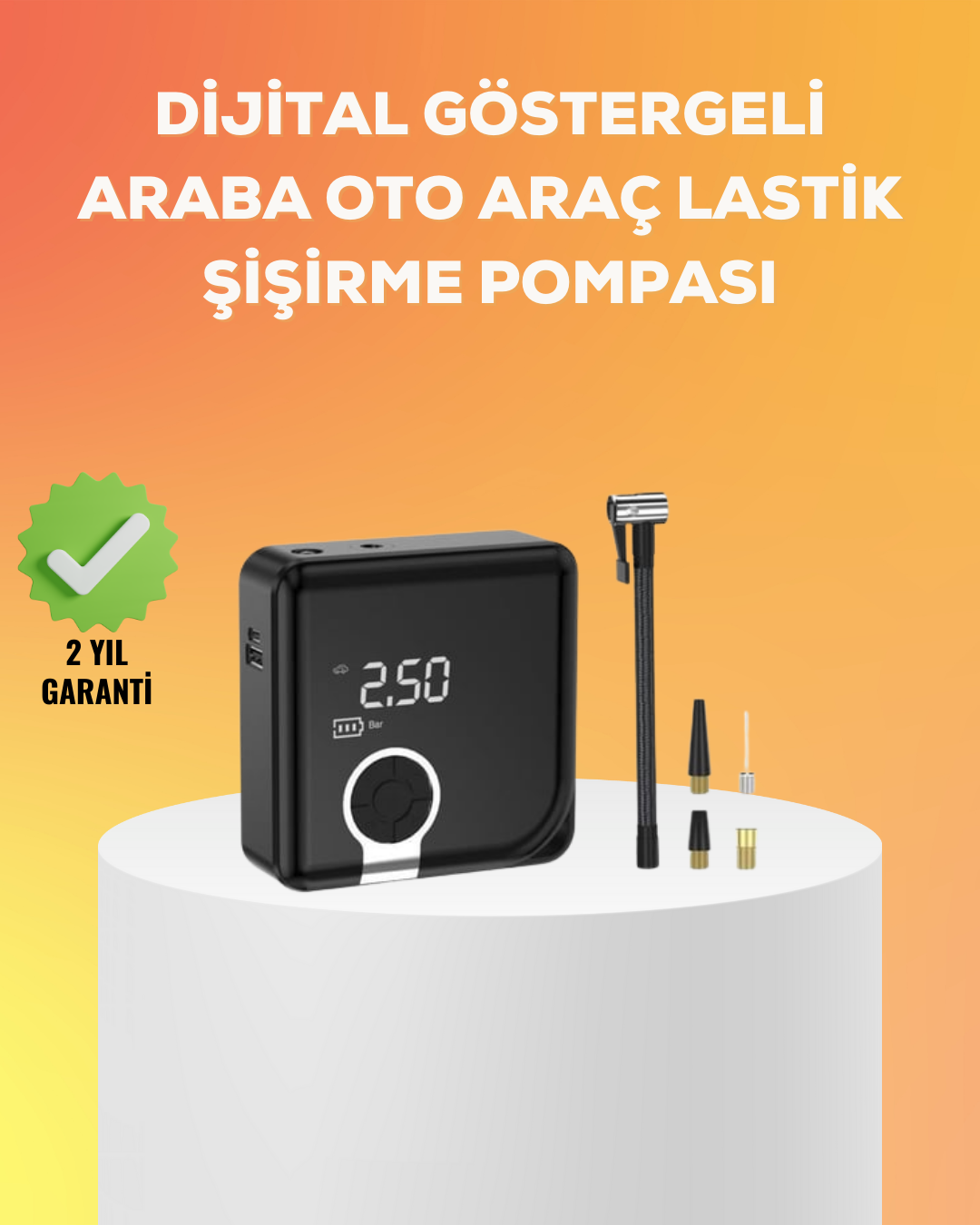 Çok Fonksiyonlu Akıllı Lastik Şişirme Cihazı - Lisinya