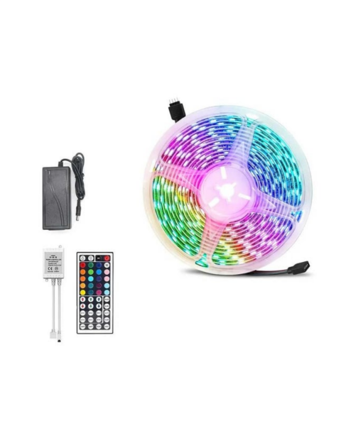 RGB LED Strip 5 Metre Kumandalı 5050 Şerit Led Dekorasyon Işığı - Lisinya