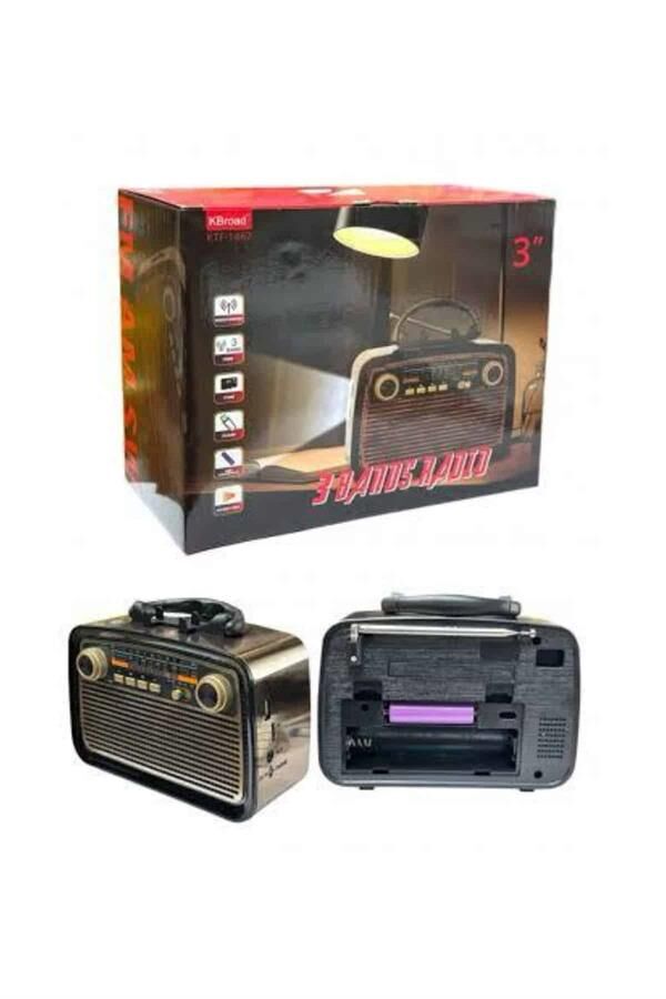 Müzik Kutusu Bluetooth Bağlantılı El Fenerli Nostaljik Tasarım Radyo - Lisinya