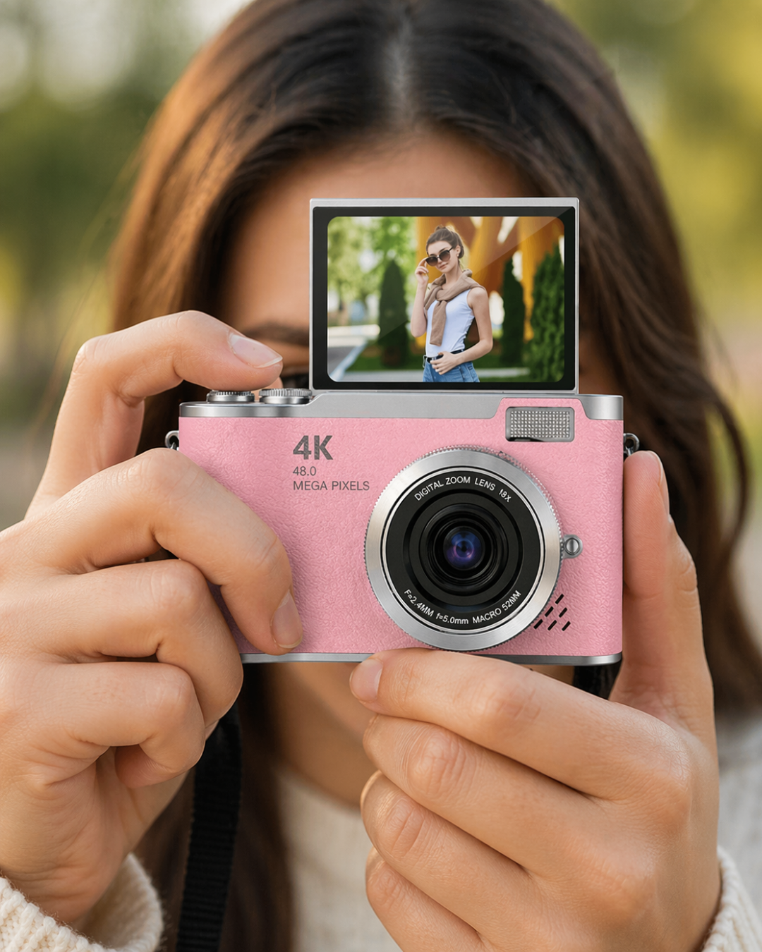 YamanHobi 48 MP Dijital Kamera Flip Ekranlı 18X Zoom Full HD Vlog Fotoğraf Makinesi