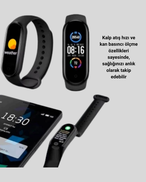 Akıllı Bileklik – Kalp Atış, Uyku ve Adım Takibi, IP67 Su Geçirmez - Lisinya