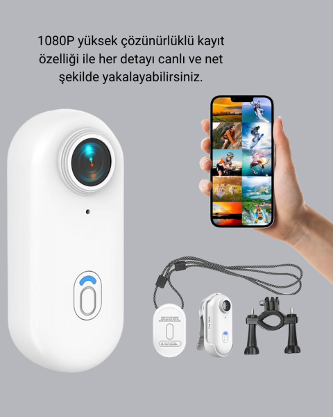 1080P Suya Dayanıklı Aksiyon Spor Kamerası 120° Geniş Açı ve WiFi Destekli - Lisinya