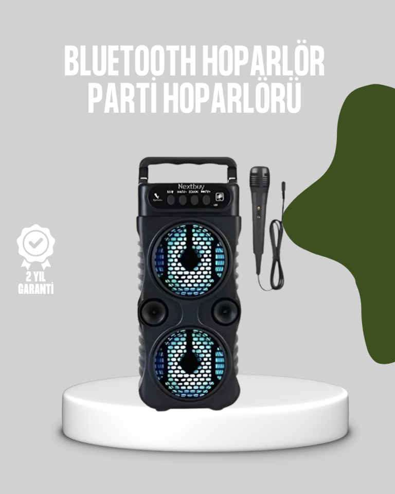 YamanHobi 3 İnç LED Işıklı Bluetooth Hoparlör 1200 mAh FM Radyolu Siyah