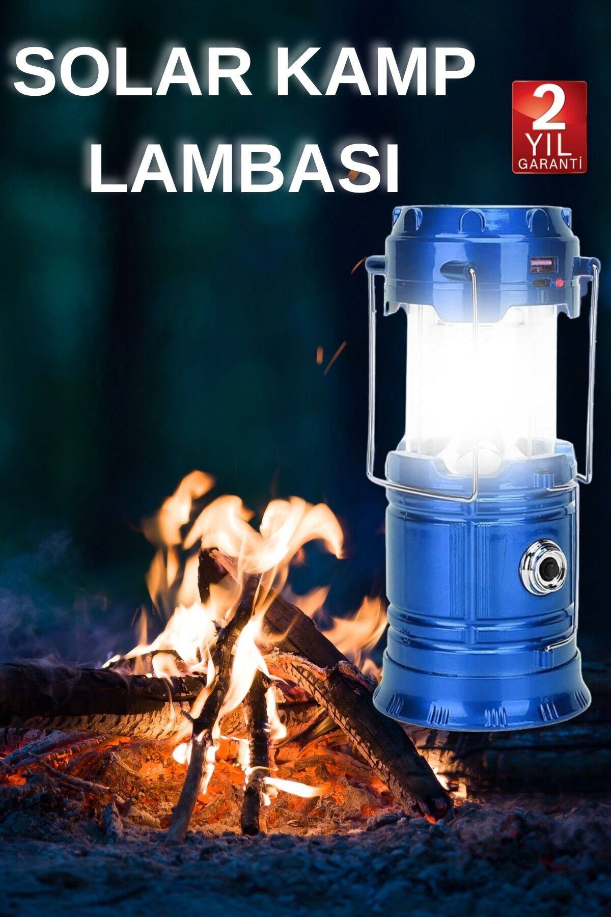 Kamp Lambası El Feneri Askılı Büyük Boy USB Şarjlı Işıldak - Lisinya