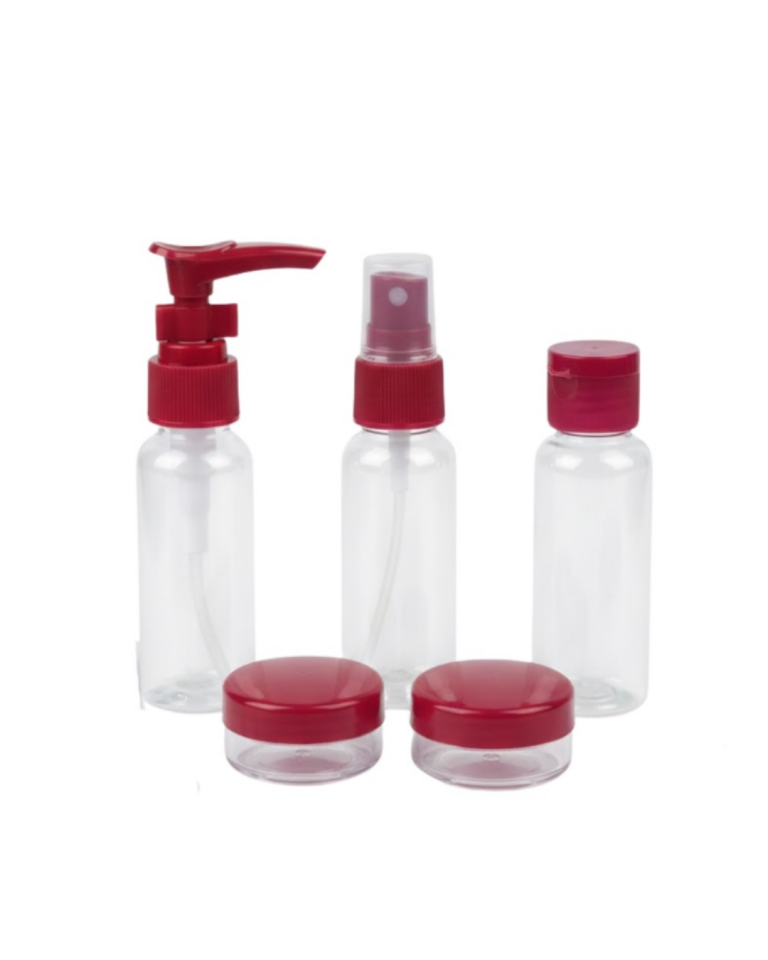 5’li Seyahat Boy Kozmetik Şişe Seti 30 ml Çantalı Organizer - Lisinya