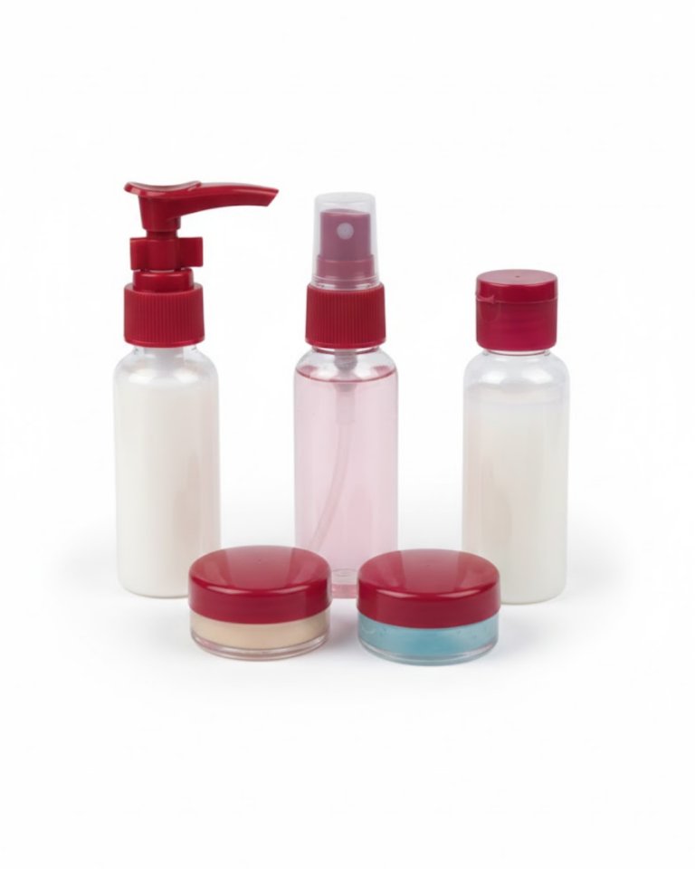 5’li Seyahat Boy Kozmetik Şişe Seti 30 ml Çantalı Organizer - Lisinya