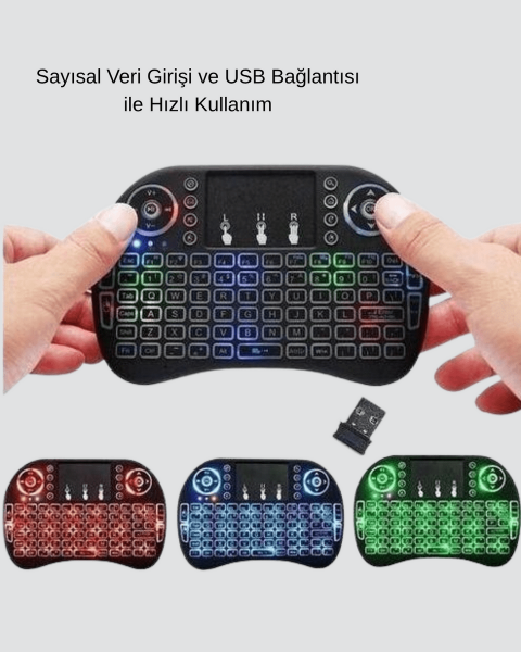 LED Işıklı Q Klavye – Touchpad, Numerik Tuş Takımı ve Multimedya Kısayolları