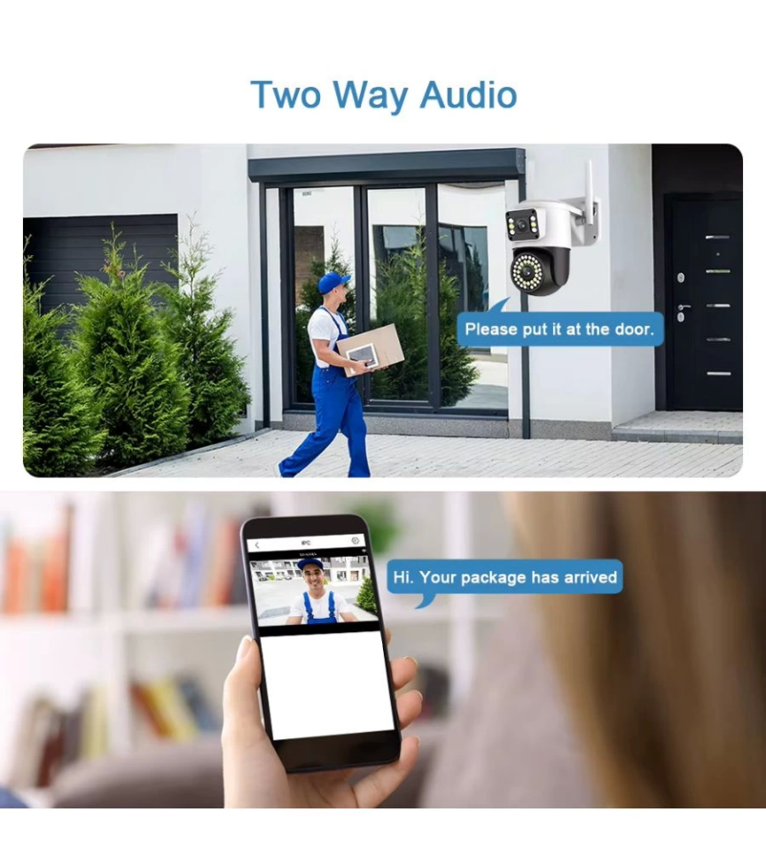 4MP Yoosee Çift Lens IP Kamera - WIFI Açık Otomatik İzleme, Su Geçirmez Kablosuz Güvenlik Ev Kamerası, Renkli Gece Görüş ( Lisinya )