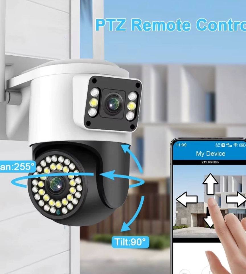 4MP Yoosee Çift Lens IP Kamera - WIFI Açık Otomatik İzleme, Su Geçirmez Kablosuz Güvenlik Ev Kamerası, Renkli Gece Görüş ( Lisinya )
