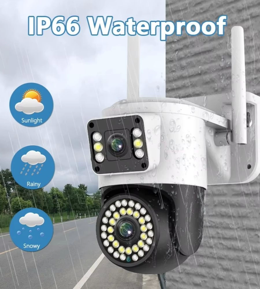4MP Yoosee Çift Lens IP Kamera - WIFI Açık Otomatik İzleme, Su Geçirmez Kablosuz Güvenlik Ev Kamerası, Renkli Gece Görüş ( Lisinya )