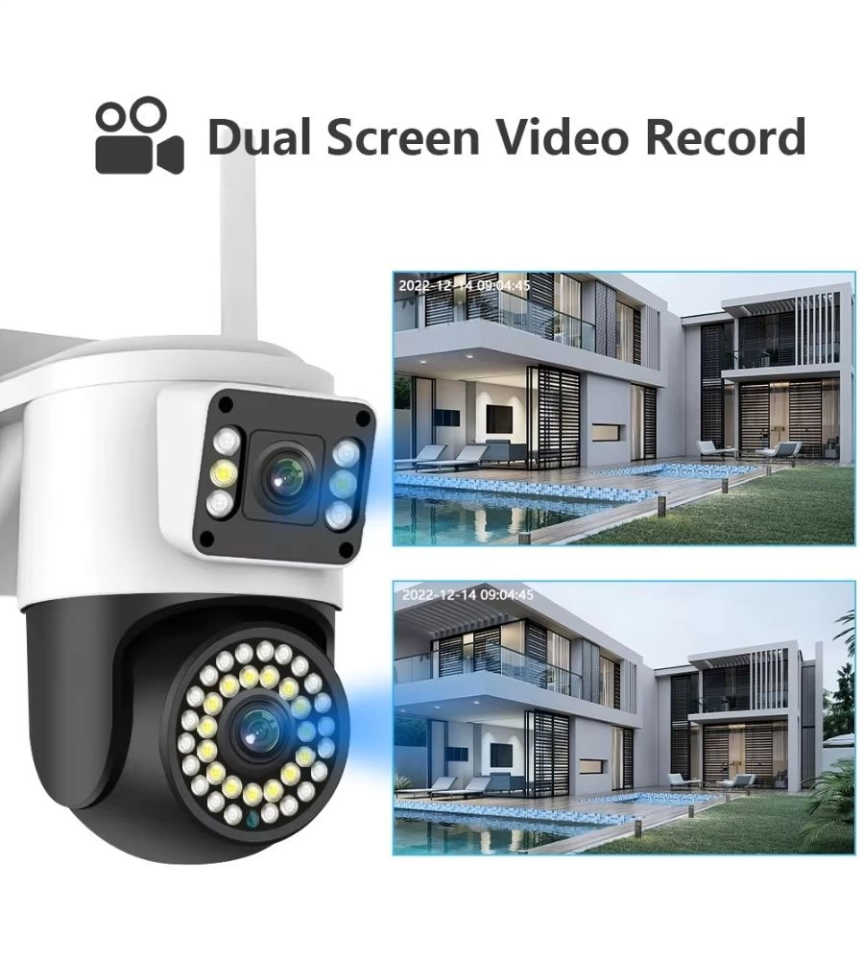 4MP Yoosee Çift Lens IP Kamera - WIFI Açık Otomatik İzleme, Su Geçirmez Kablosuz Güvenlik Ev Kamerası, Renkli Gece Görüş ( Lisinya )