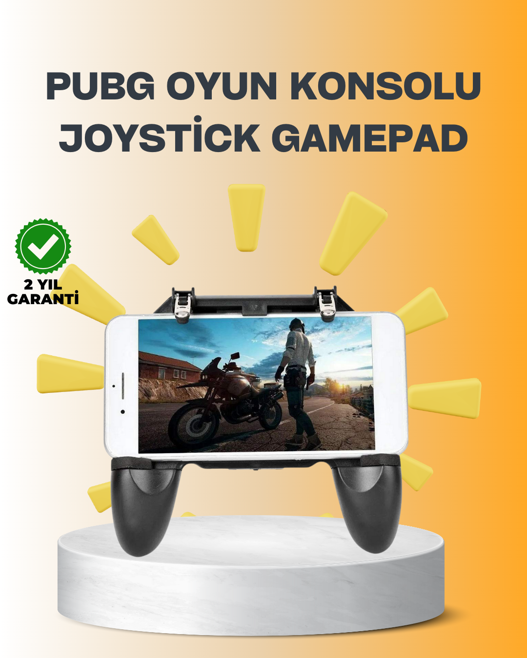 Joystick ve Parmak Tetikleyicili Mobil Oyun Gamepad Tutucu - Lisinya