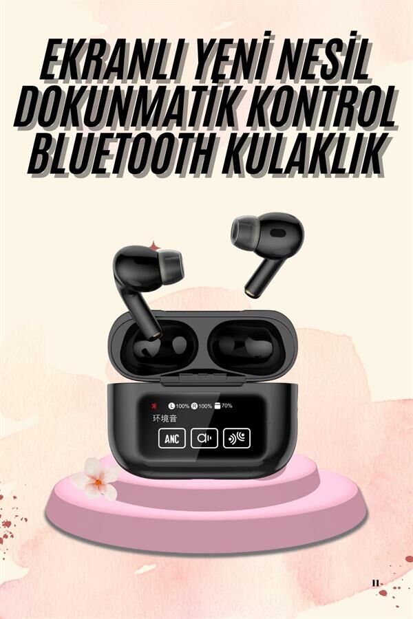 Kulak İçi Bluetooth Kulaklık Ekranlı Müzik Dinleme Çağrı Cevaplama Siyah Yamanhobi